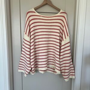 Striped pink and White Women's Sweater